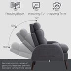 Fauteuil lounge HOMYKA avec dossier réglable et pouf de rangement