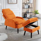 Fauteuil lounge HOMYKA avec dossier réglable et pouf de rangement