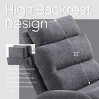 Fauteuil lounge HOMYKA avec dossier réglable et pouf de rangement