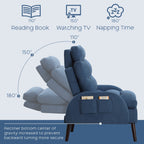 Fauteuil lounge HOMYKA avec dossier réglable et pouf de rangement