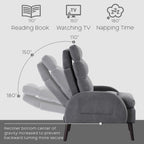 Fauteuil lounge HOMYKA avec dossier réglable et pouf de rangement