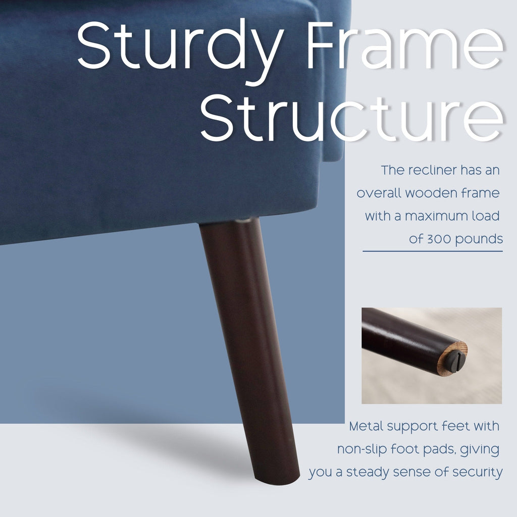 Fauteuil lounge HOMYKA avec dossier réglable et pouf de rangement