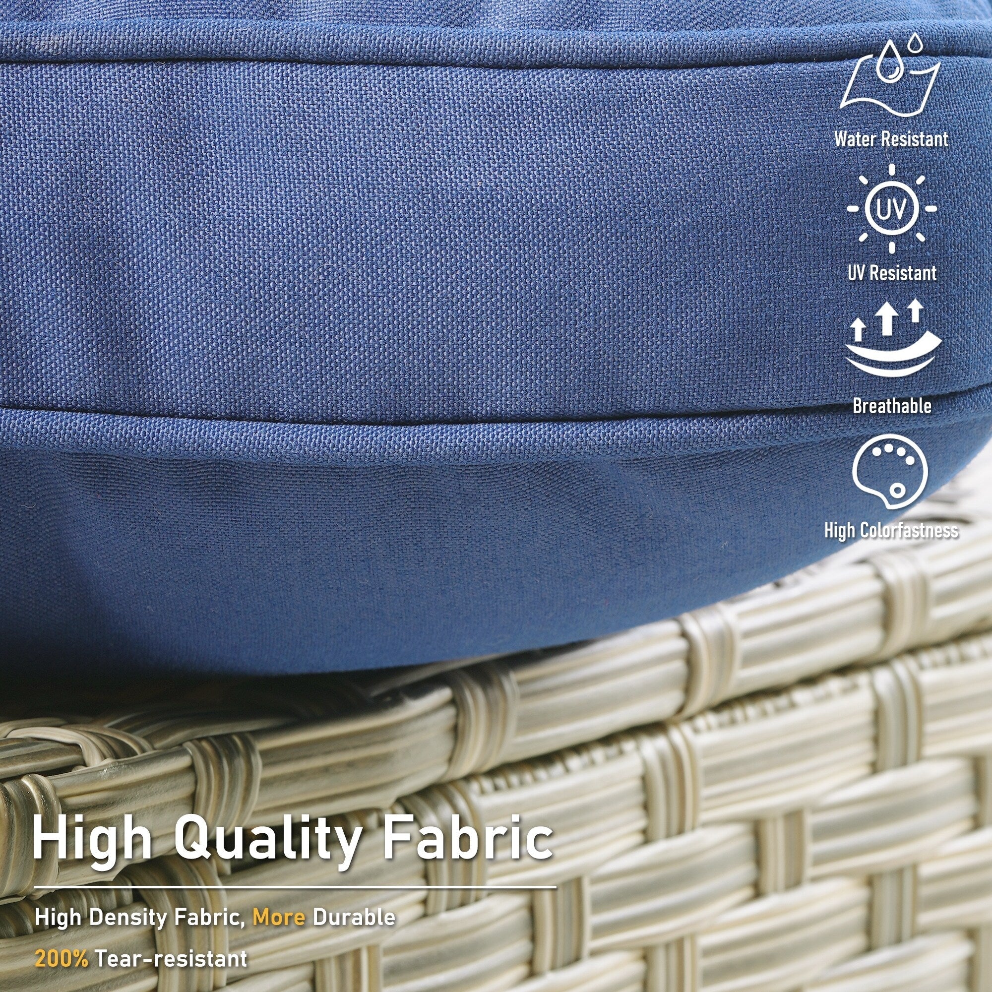 HOOOWOOO 2-piece High Back Wicker Rattan Outdoor Patio Chair Set