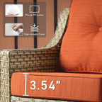 HOOOWOOO 2-piece High Back Wicker Rattan Outdoor Patio Chair Set