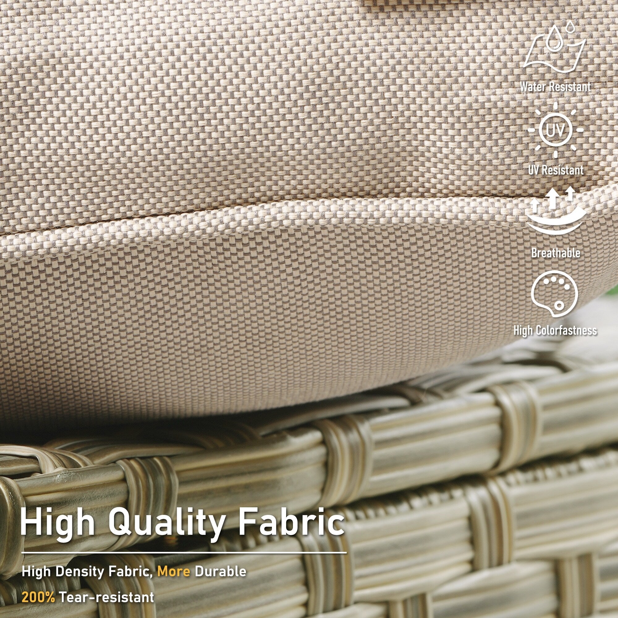 HOOOWOOO 2-piece High Back Wicker Rattan Outdoor Patio Chair Set