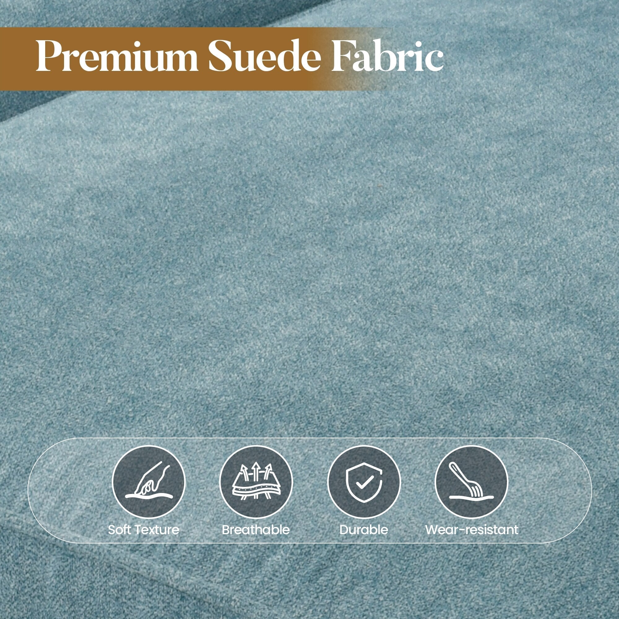 Canapé 3 places rembourré style Mid-Century avec pieds en bois pour salon