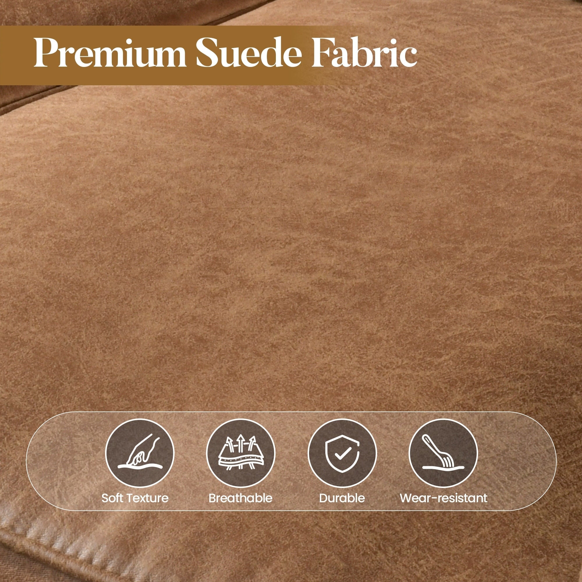 Canapé 3 places rembourré style Mid-Century avec pieds en bois pour salon