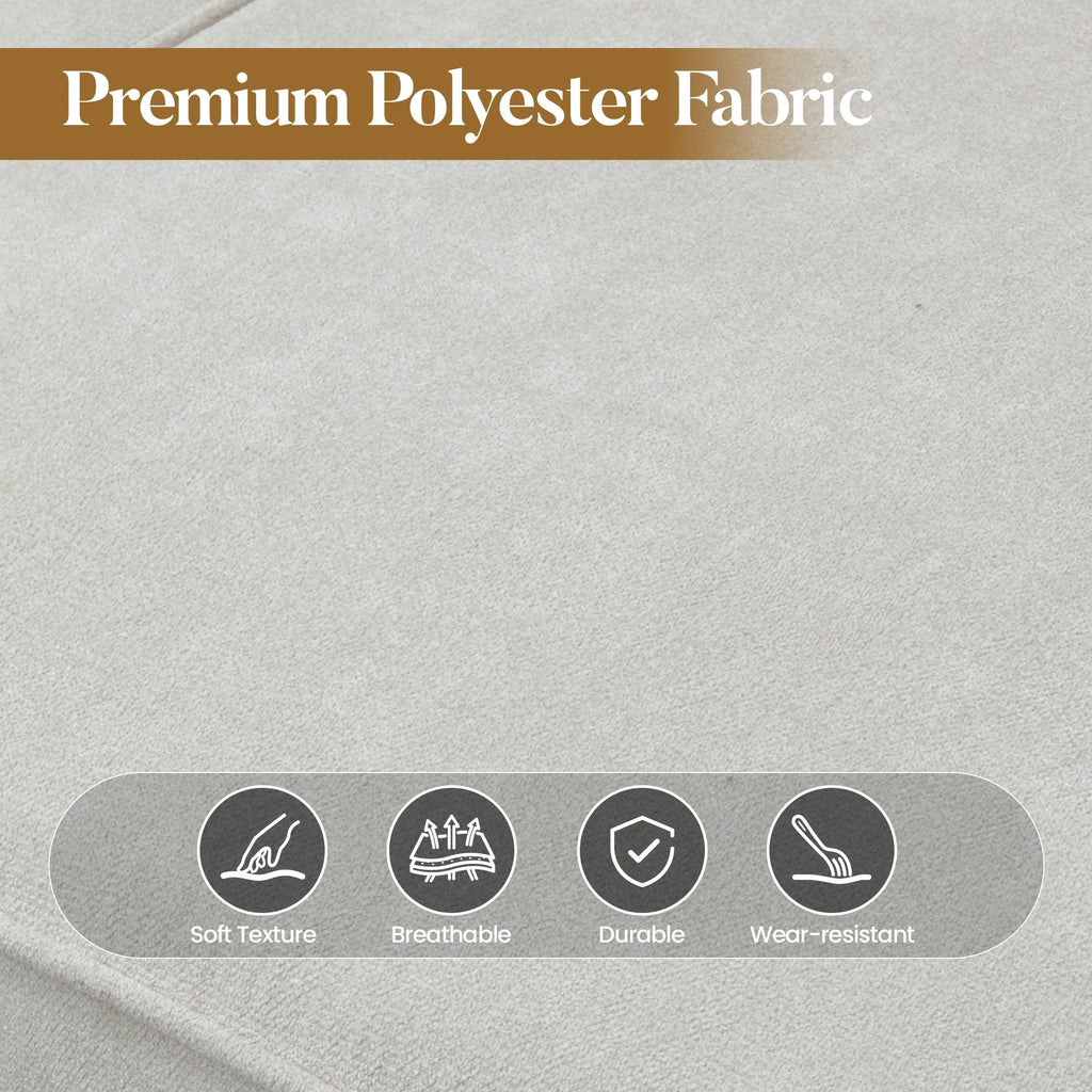 Canapé 3 places rembourré style Mid-Century avec pieds en bois pour salon