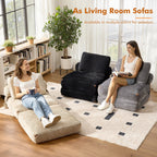 HOOOWOOO Modern Corduroy Fabric Folding Sofa Couch