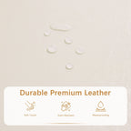 Pouf de rangement rectangulaire capitonné en similicuir (50,3 x 17,50 x 18 cm)