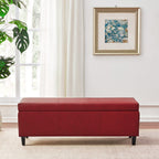 Pouf de rangement rectangulaire capitonné en similicuir (50,3 x 17,50 x 18 cm)