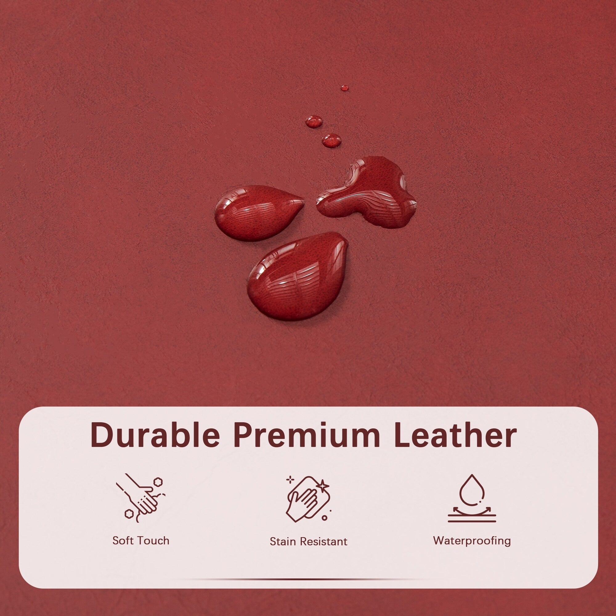 Pouf de rangement rectangulaire capitonné en similicuir (50,3 x 17,50 x 18 cm)