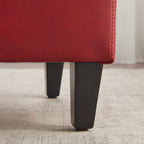 Pouf de rangement rectangulaire capitonné en similicuir (50,3 x 17,50 x 18 cm)