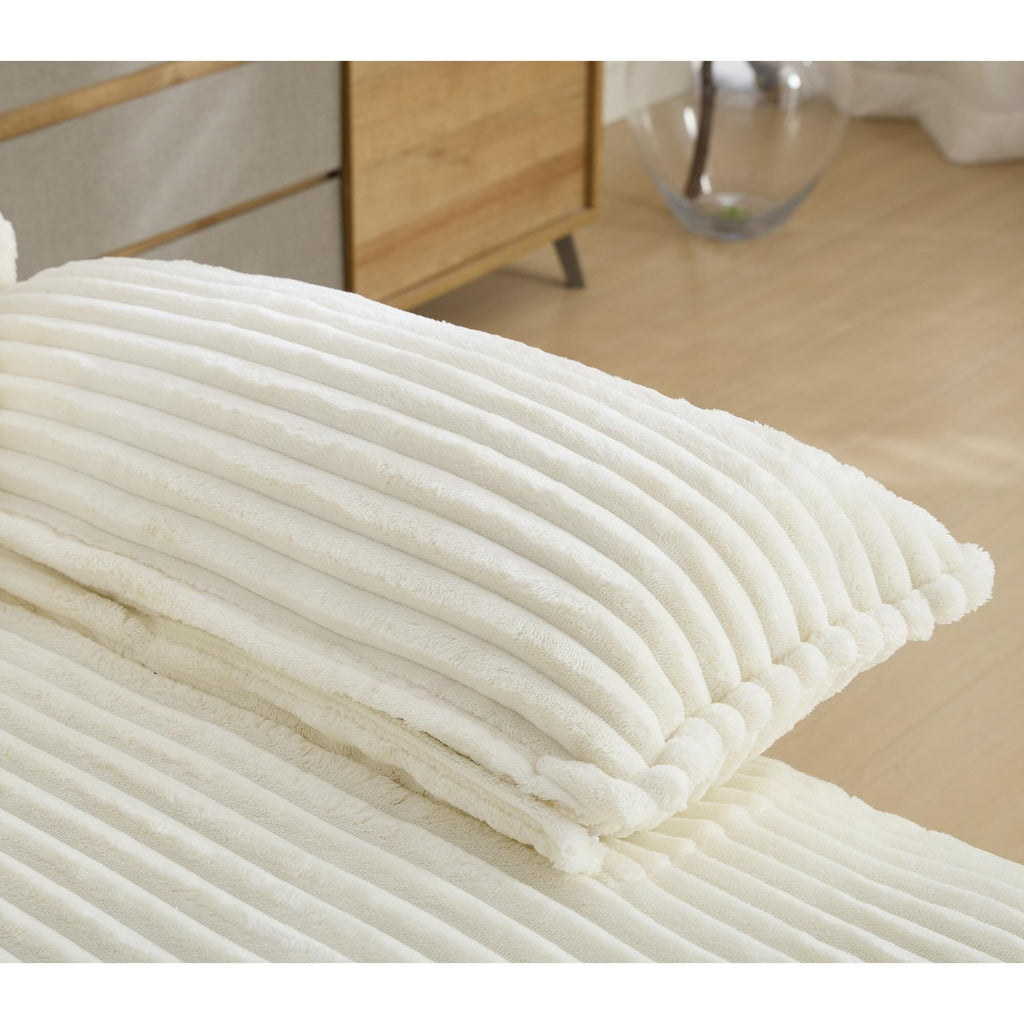 Harmonia 109 W Oversized Corduroy Sofa Bed, Deep Seat Double Lounge Chaise with 4 Pillows