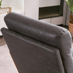 Fauteuil de loisirs avec dossier haut en bois massif et accoudoirs, fauteuil d'appoint