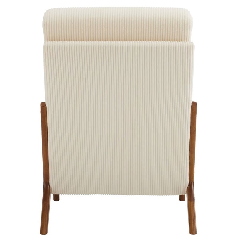 Fauteuil de loisirs avec dossier haut en bois massif et accoudoirs, fauteuil d'appoint