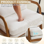 Fauteuil de loisirs avec dossier haut en bois massif et accoudoirs, fauteuil d'appoint