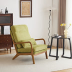 Fauteuil de loisirs avec dossier haut en bois massif et accoudoirs, fauteuil d'appoint