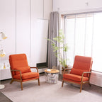 Fauteuil de loisirs avec dossier haut en bois massif et accoudoirs, fauteuil d'appoint