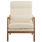 Fauteuil de loisirs avec dossier haut en bois massif et accoudoirs, fauteuil d'appoint