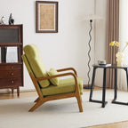 Fauteuil de loisirs avec dossier haut en bois massif et accoudoirs, fauteuil d'appoint