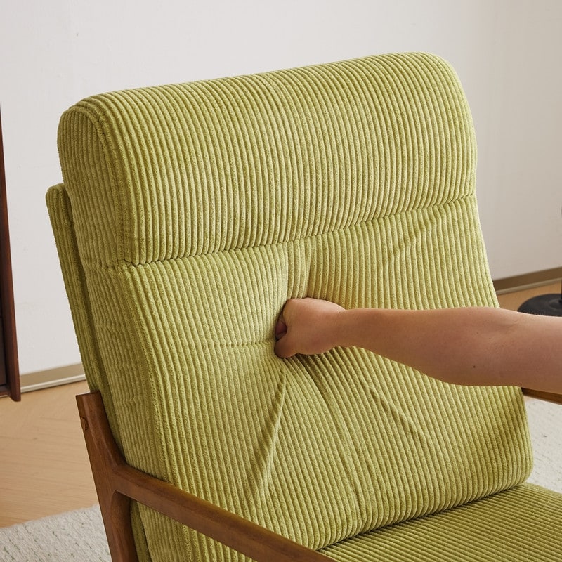 Fauteuil de loisirs avec dossier haut en bois massif et accoudoirs, fauteuil d'appoint