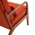 Fauteuil de loisirs avec dossier haut en bois massif et accoudoirs, fauteuil d'appoint