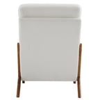 Fauteuil de loisirs avec dossier haut en bois massif et accoudoirs, fauteuil d'appoint