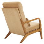 Fauteuil de loisirs avec dossier haut en bois massif et accoudoirs, fauteuil d'appoint
