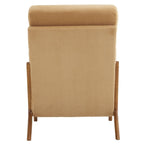 Fauteuil de loisirs avec dossier haut en bois massif et accoudoirs, fauteuil d'appoint