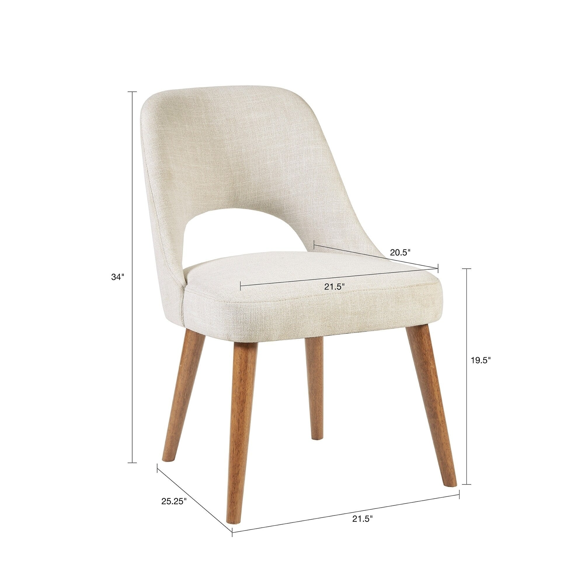 Chaises de salle à manger rembourrées INK IVY Nola avec dossier ajouré (lot de 2)