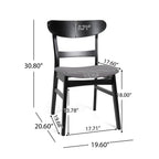 Chaises de salle à manger Abrielle en bois d'hévéa, style moderne du milieu du siècle (lot de 2), par Christopher Knight Home