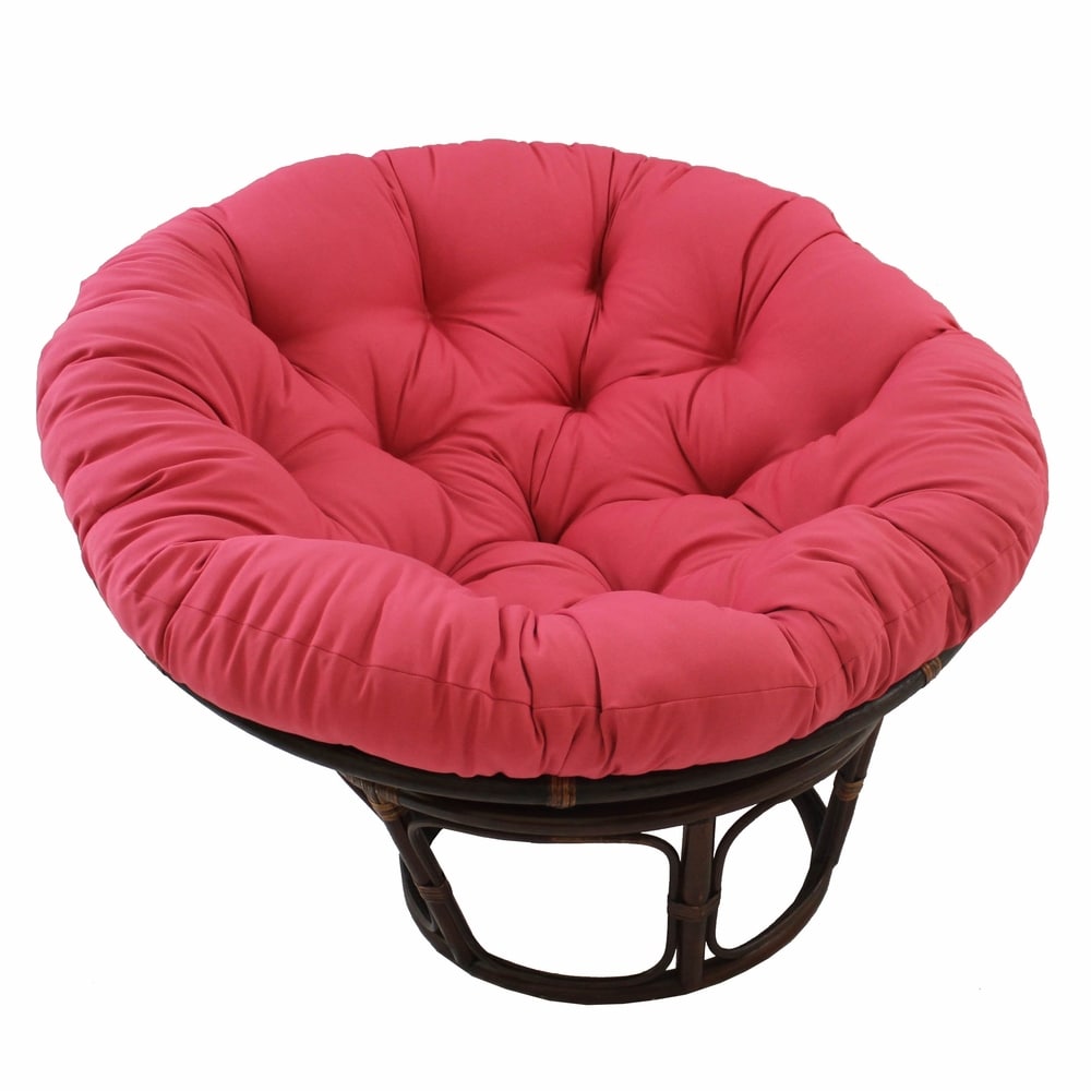 Fauteuil Papasan Bali en rotin de 107 cm avec coussin en sergé