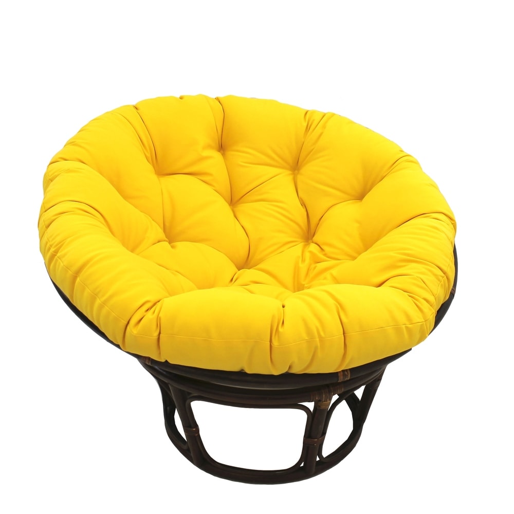 Fauteuil Papasan Bali en rotin de 107 cm avec coussin en sergé