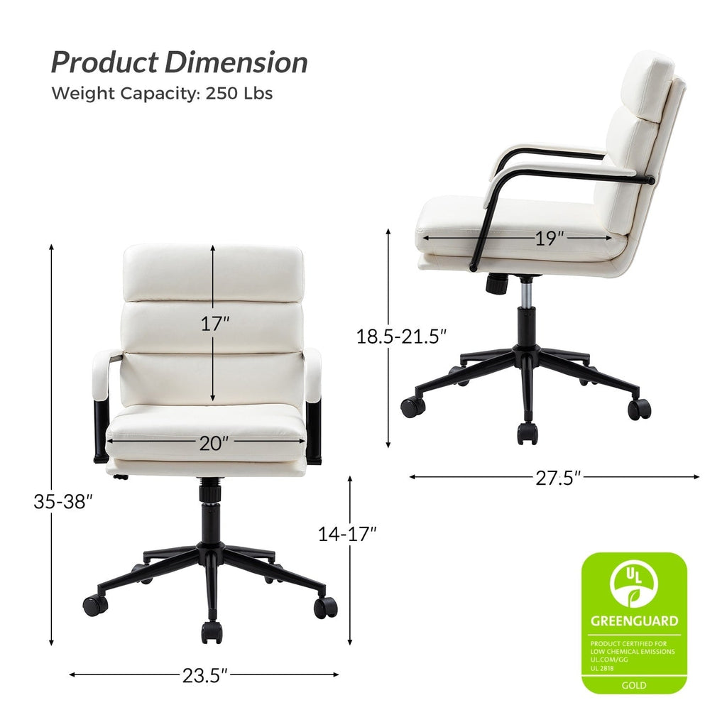 Fauteuil de bureau moderne Joseph en similicuir avec blocage et inclinaison centrale, par HULALA HOME
