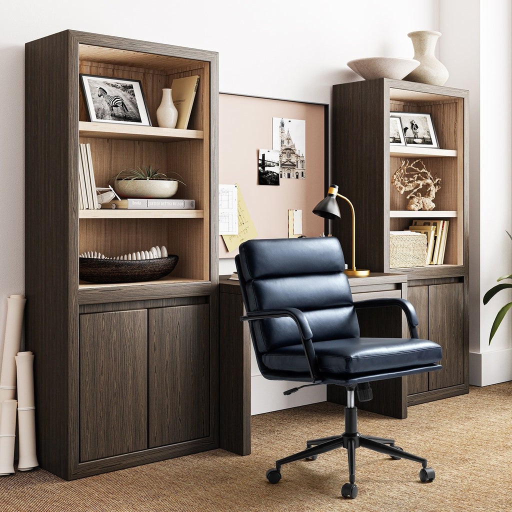 Fauteuil de bureau moderne Joseph en similicuir avec blocage et inclinaison centrale, par HULALA HOME