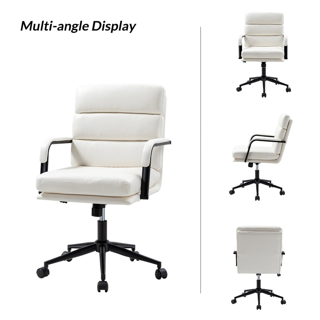 Fauteuil de bureau moderne Joseph en similicuir avec blocage et inclinaison centrale, par HULALA HOME