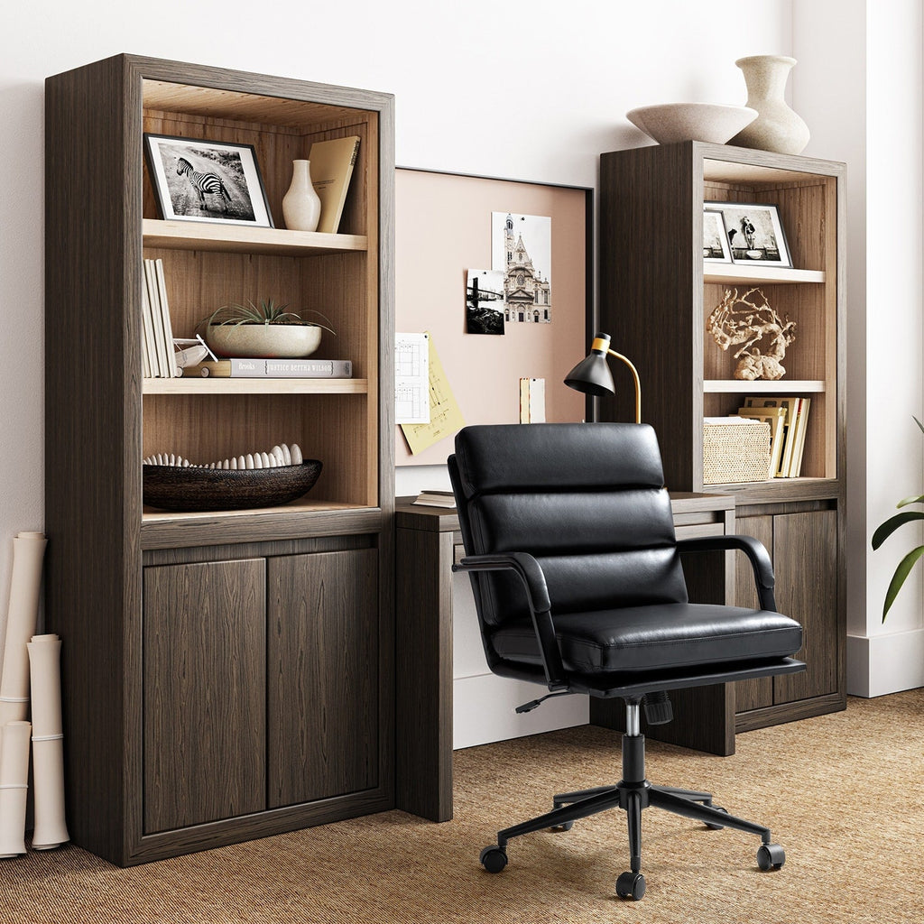 Fauteuil de bureau moderne Joseph en similicuir avec blocage et inclinaison centrale, par HULALA HOME
