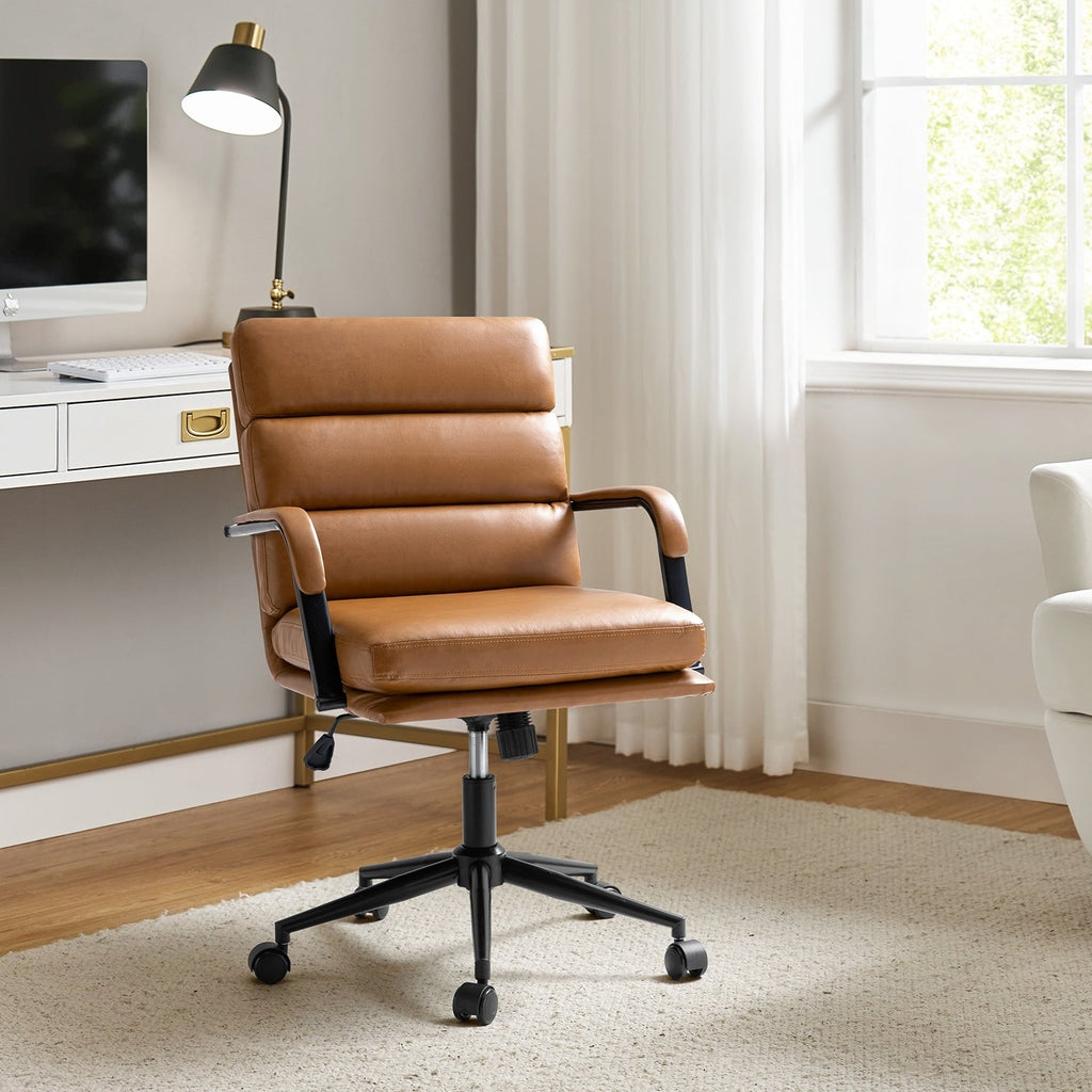 Fauteuil de bureau moderne Joseph en similicuir avec blocage et inclinaison centrale, par HULALA HOME