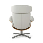 Jovan 31.5 Curved Wood Genuine Leather Recliner Lounge Chair