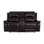 Leather Manual Recliner Sofa Collection for Living Room Leather Reclining Furniture for Home Office Living Room