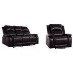 Leather Manual Recliner Sofa Collection for Living Room Leather Reclining Furniture for Home Office Living Room