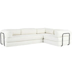L-Shaped Modular Sofa Bed in Corduroy Fabric