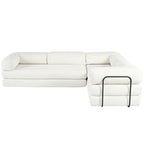 L-Shaped Modular Sofa Bed in Corduroy Fabric