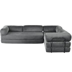 L-Shaped Modular Sofa Bed in Corduroy Fabric