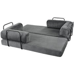 L-Shaped Modular Sofa Bed in Corduroy Fabric