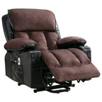 Large Power Lift Recliner Chair with Heat and 8-Point Massage - Remote Control, USB Port
