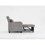 Light Grey 68.12 Tech Clothr 3-in-1 Single Convertible Pull Out Sofa with USB Ports and Wear-resistantfor Living Room