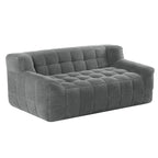 Liyasi 2 Seater Full Compression Sofa Beige Lychee Velvet No Assembly Required