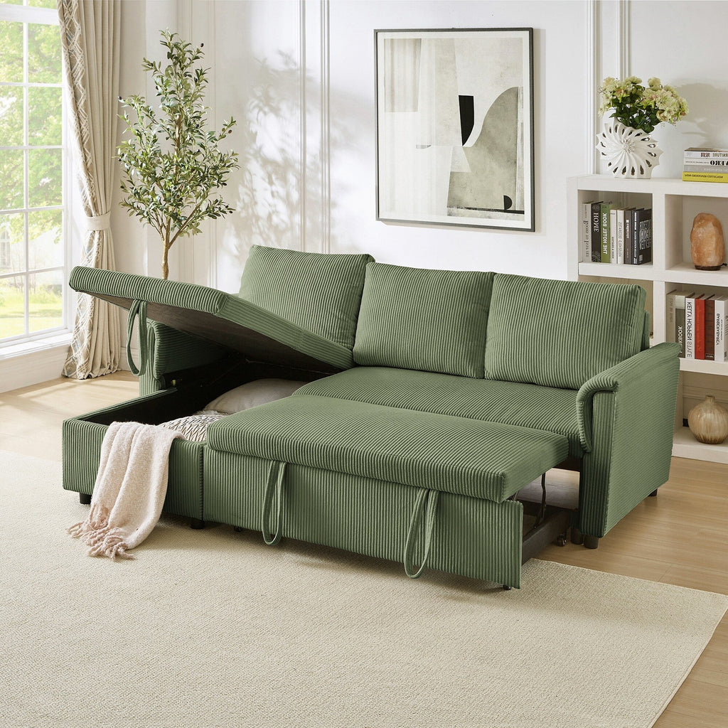Loveseat Sofa with Chaise Lounge L-Shaped Modular Convertible Sofa with Storage Chaise